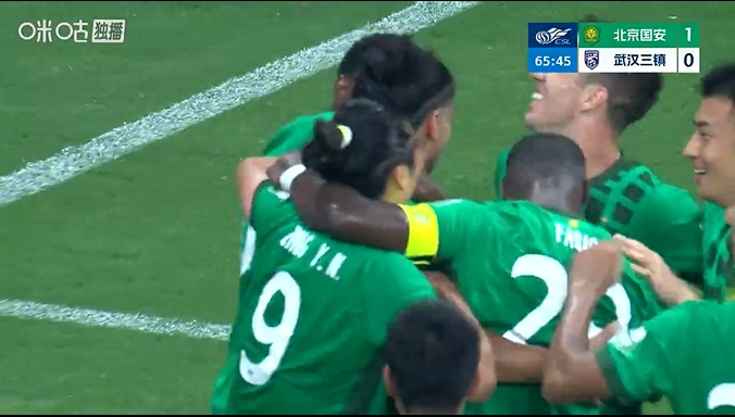 拉莫斯第66分钟角球头槌破门 国安1-0领先三镇